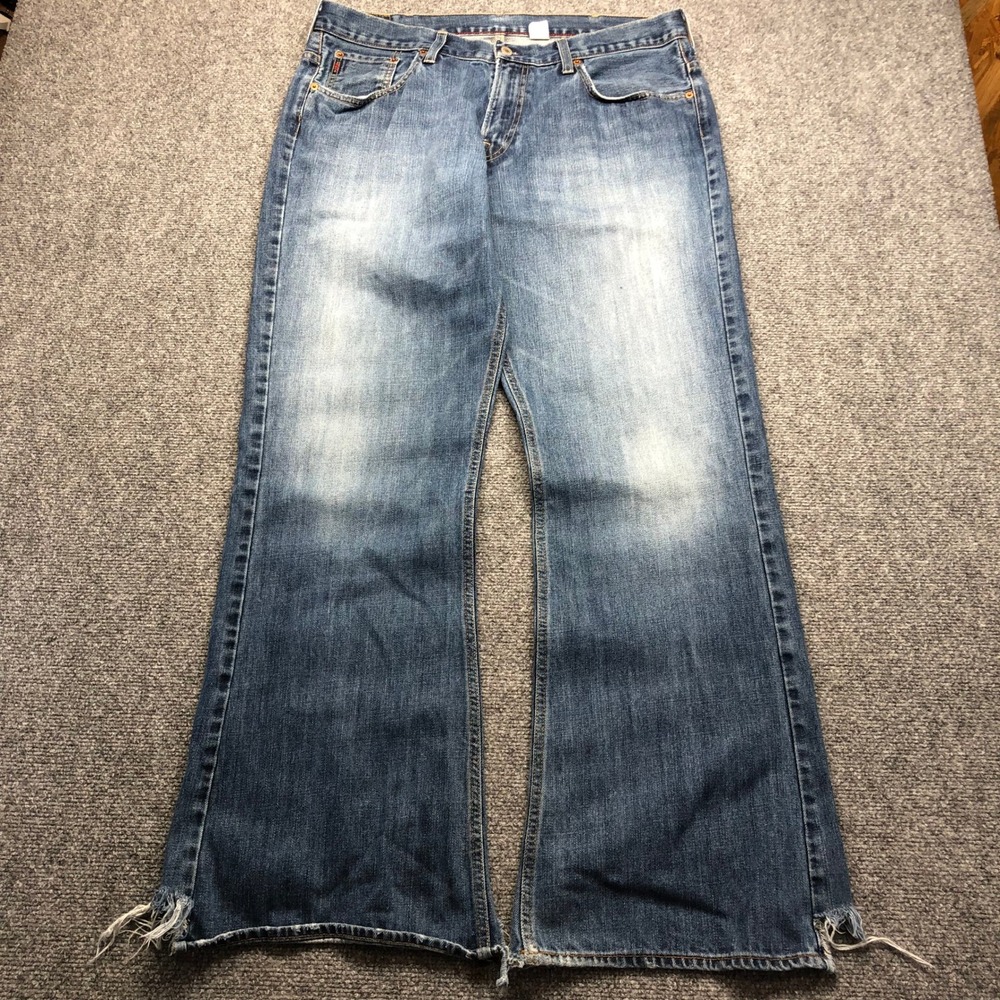 Abercrombie & Fitch Mens Vintage Flare Jeans 36x34 Blue Made in USA Distressed